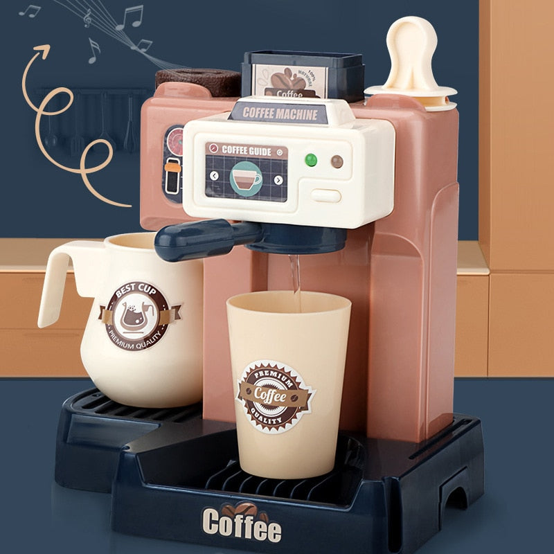 Kids Coffee Machine Toy Set with Cash Register