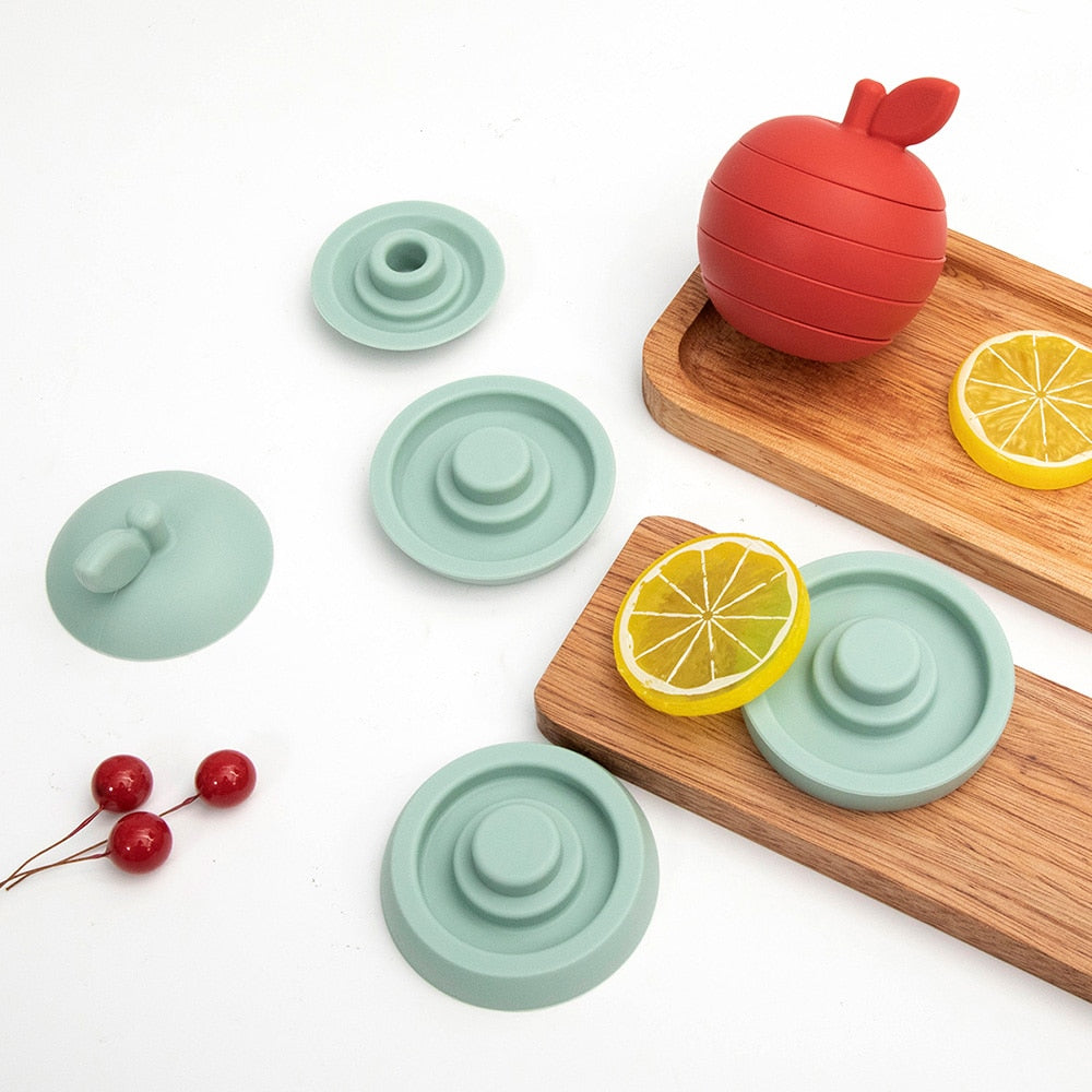Soft Building Silicone Stacking Blocks - Apple
