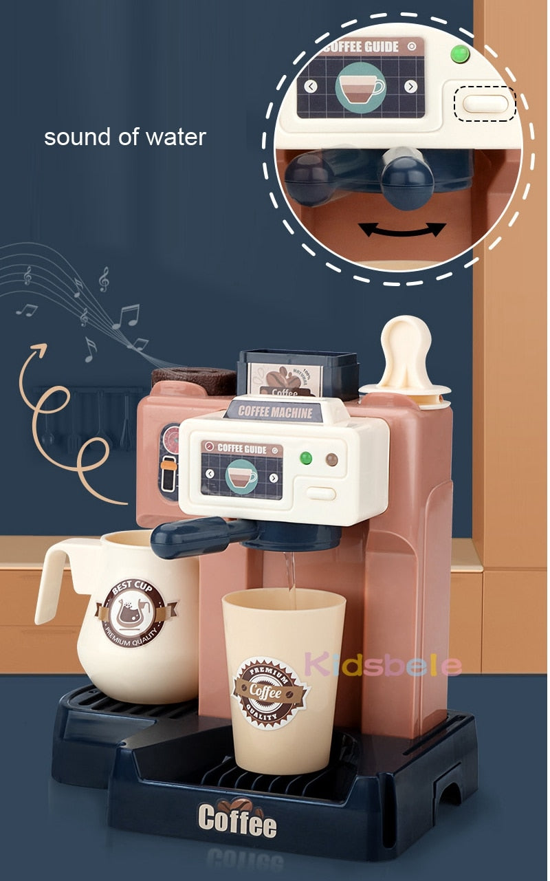 Kids Coffee Machine Toy Set with Cash Register