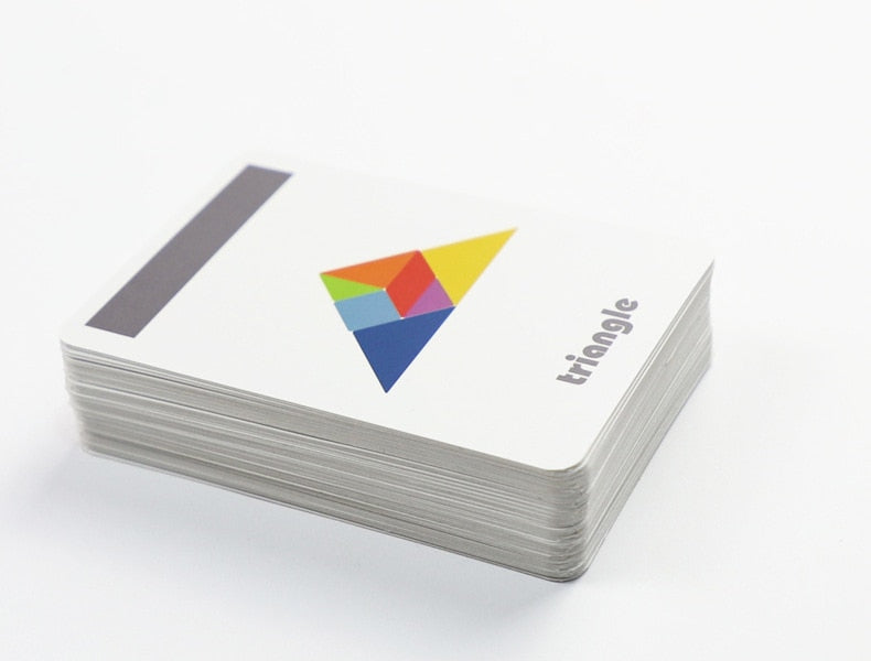 Colorful Wooden Tangram Puzzle in Tin Box