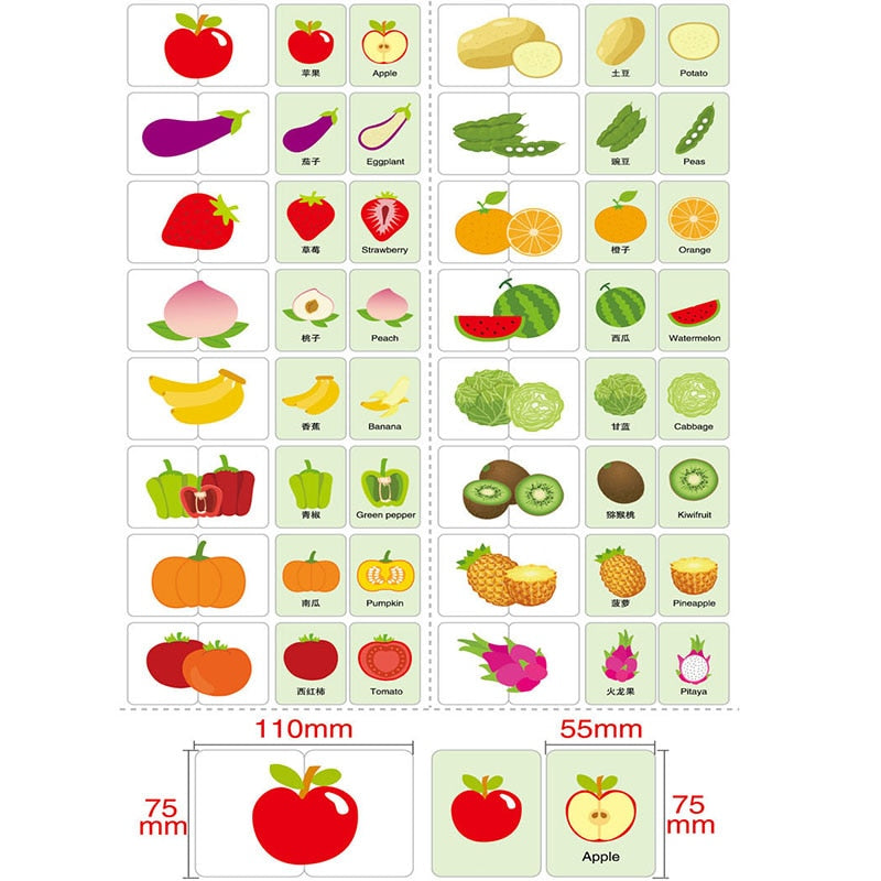 Montessori Double-sided Match Card Puzzle