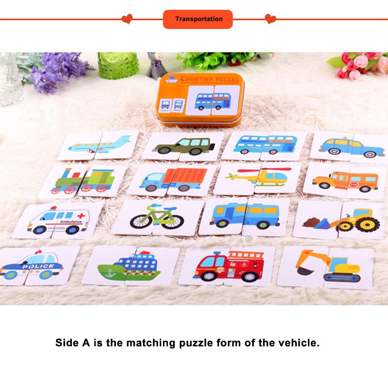 Montessori Double-sided Match Card Puzzle