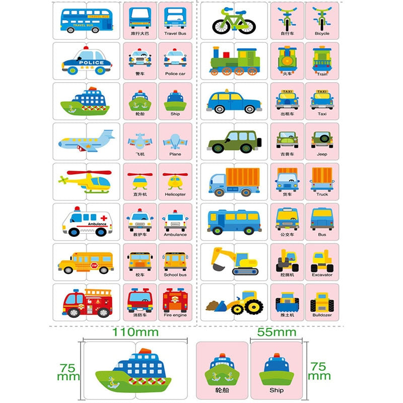 Montessori Double-sided Match Card Puzzle