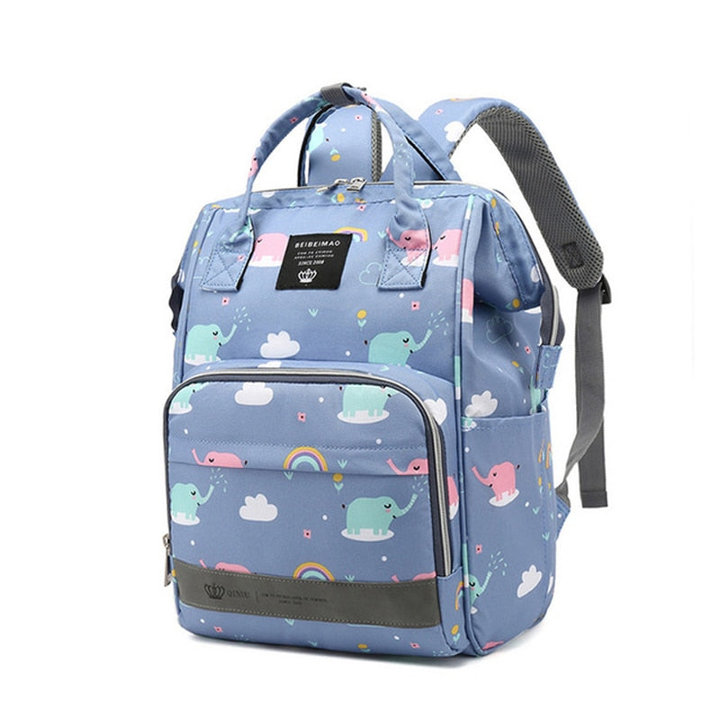 Large Capacity Diaper Bag Backpack - Elephant