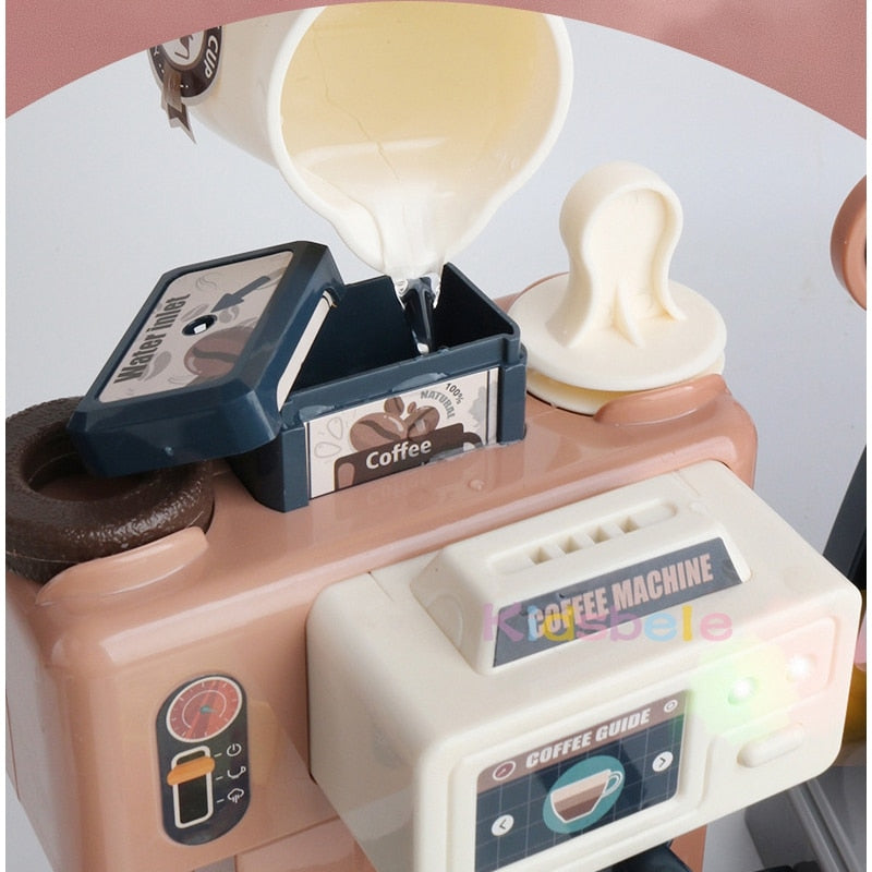 Kids Coffee Machine Toy Set with Cash Register