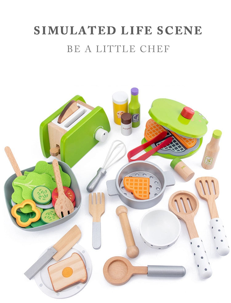 Wooden Toy Waffle Maker for Kids