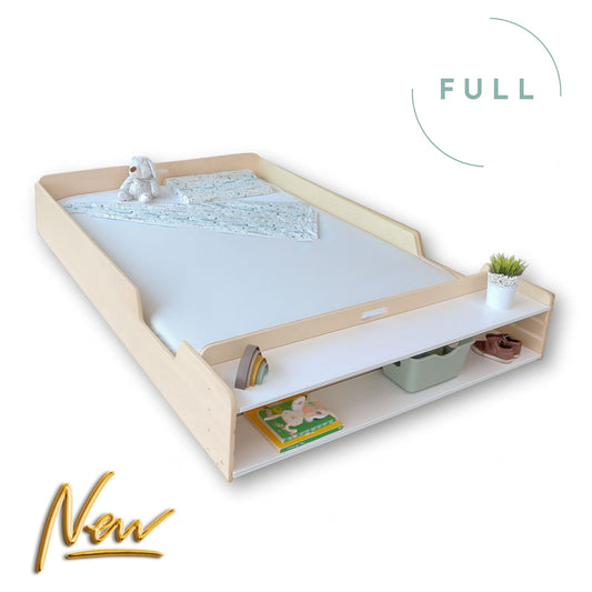APPLE FULL - Montessori Floor Bed with Shelves