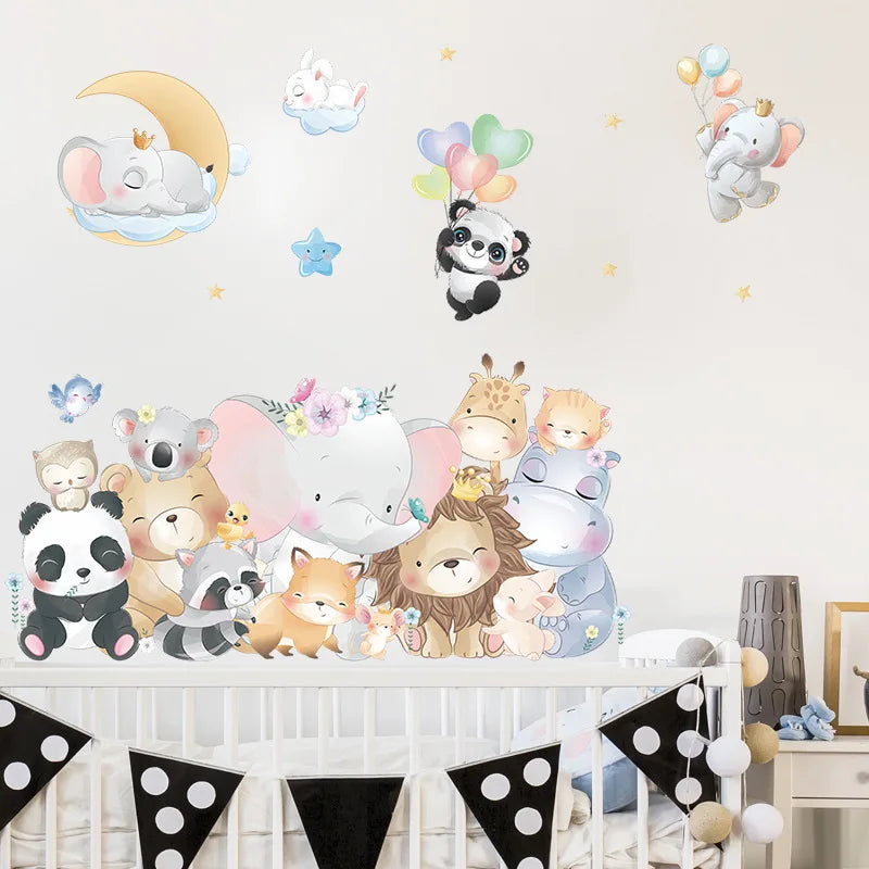 Nursery Wall Stickers Removable Vinyl Decals - Animals
