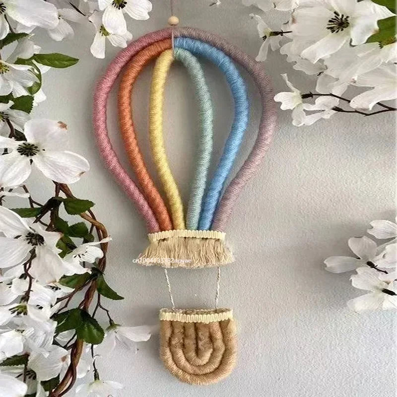 Boho Hot Air Balloon Wall Hanging Decor for Baby Nursery
