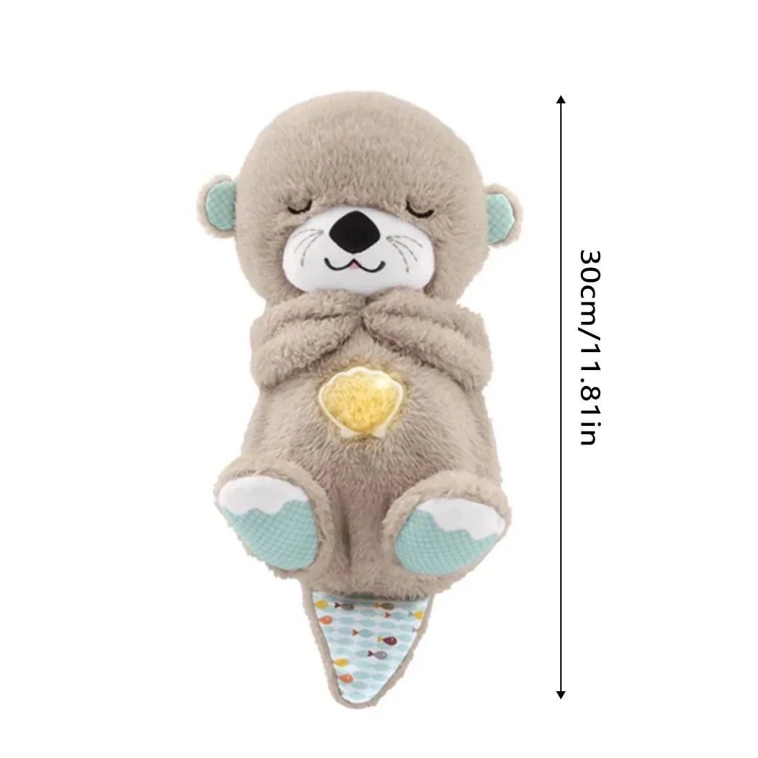 Breathing Sleep Otter Plush Toy - Grey