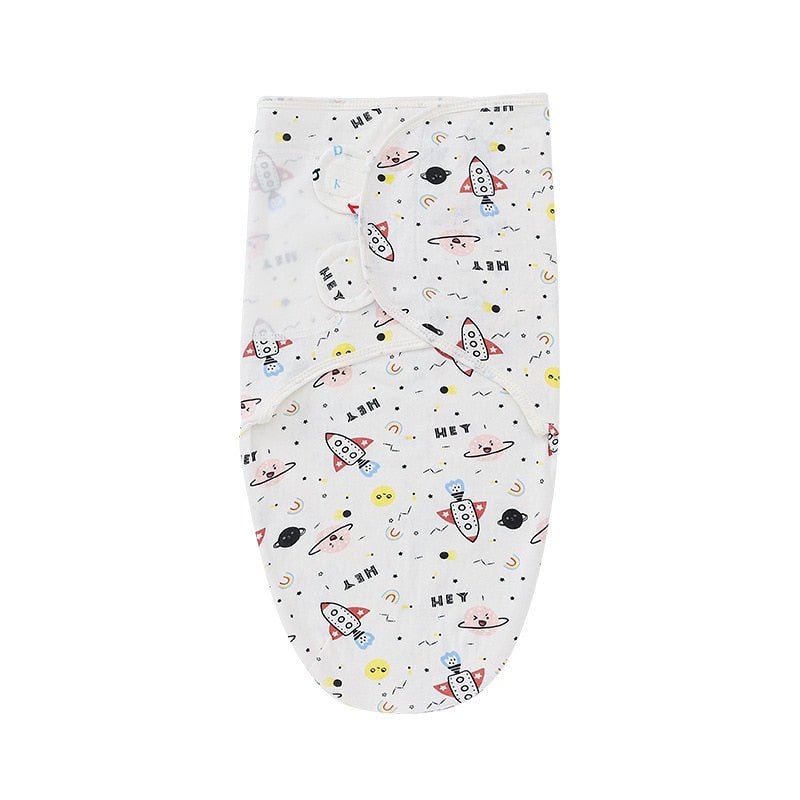 Cotton Baby Swaddle Wrap with Hat - Pink Floral