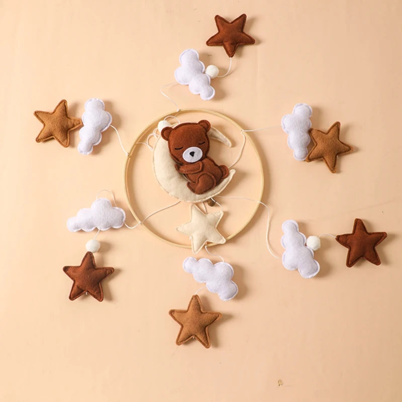 Felt Nursery Crib Mobile - Dreamy Bear