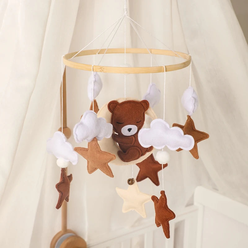 Felt Nursery Crib Mobile - Dreamy Bear