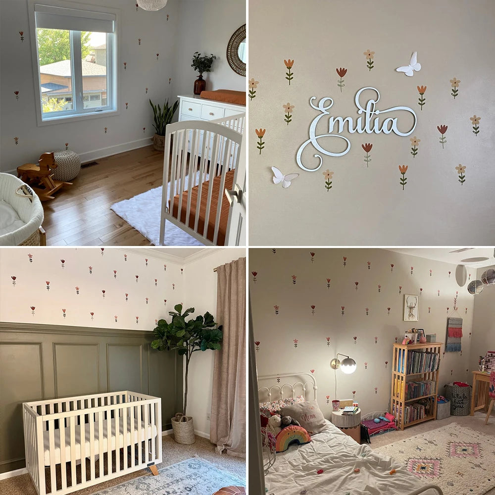 Nursery Wall Stickers Removable Vinyl Decals - Boho Flowers