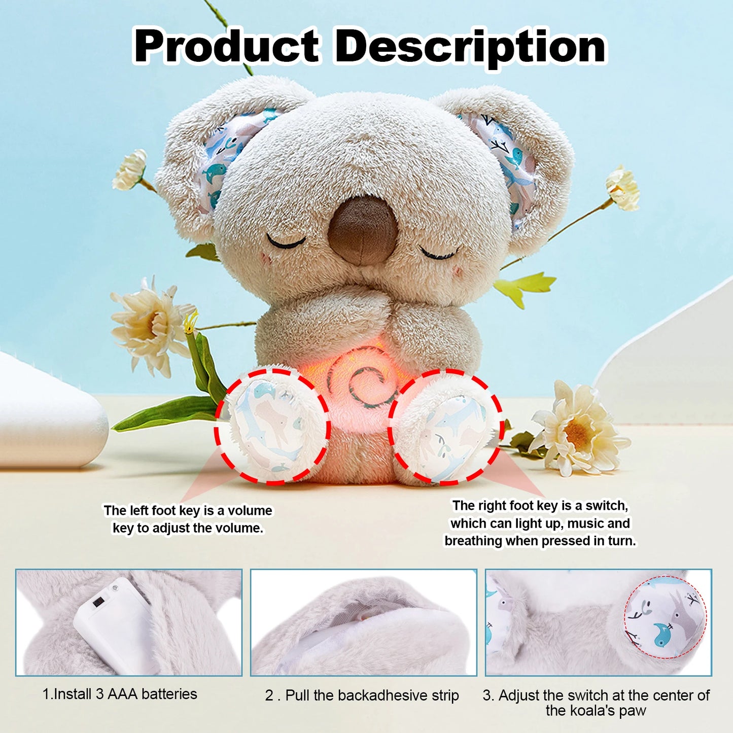Koala Soothing Musical Plush Toy