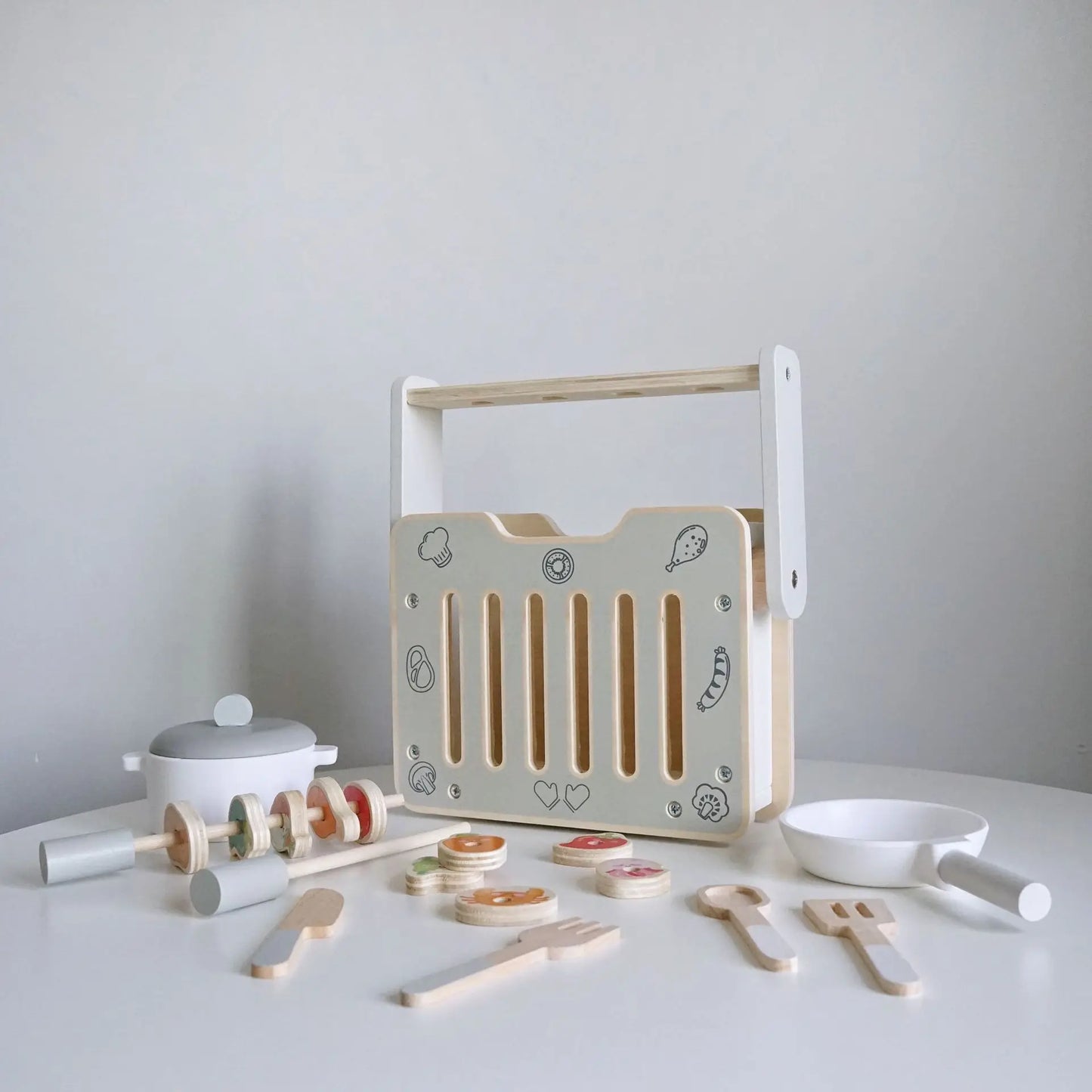 Wooden Toy BBQ Playset for Children