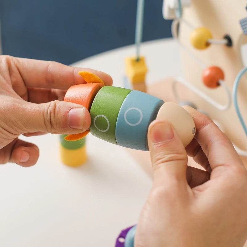 Montessori Baby'S Wooden Planet Rocket Maze Toy