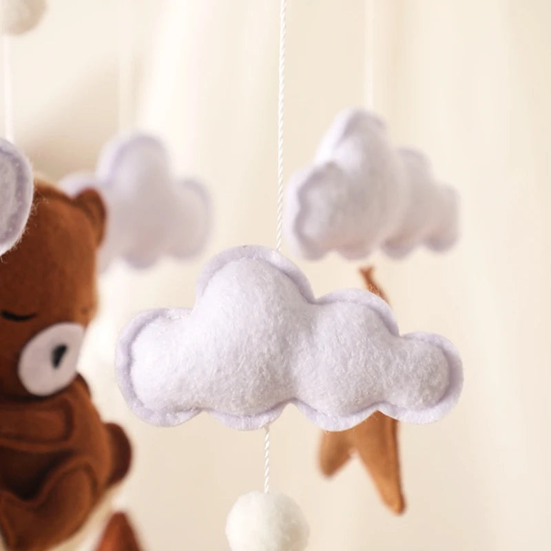 Felt Nursery Crib Mobile - Dreamy Bear
