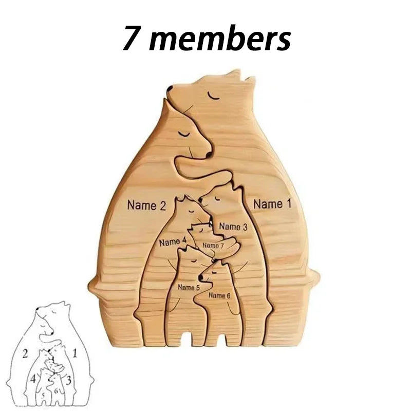 Personalized Wooden Rabbit Puzzle – Custom Family Name Keepsake Gift