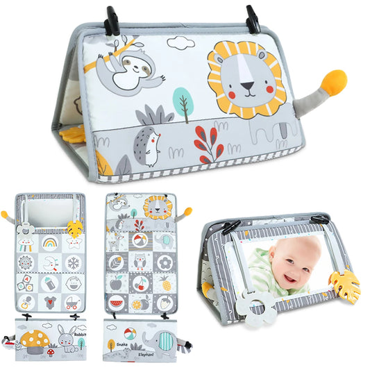 High Contrast Tummy Time Mirror - Jungle Friends