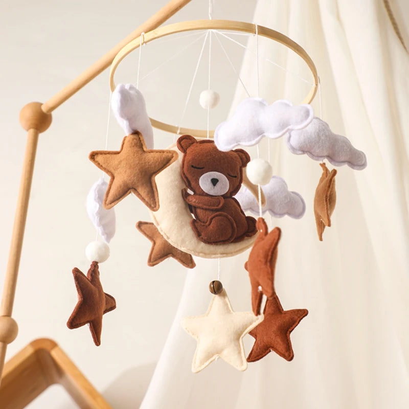 Felt Nursery Crib Mobile - Dreamy Bear