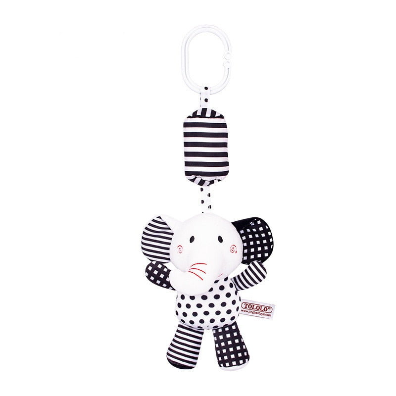 Baby Musical Rattle Toy - Black and White Animals