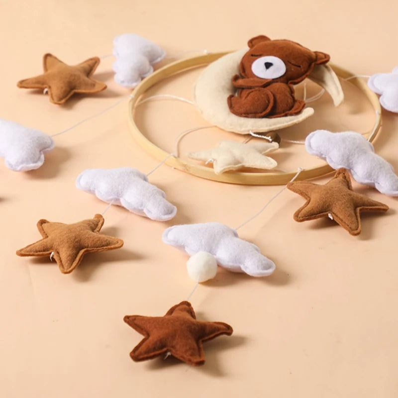 Felt Nursery Crib Mobile - Dreamy Bear