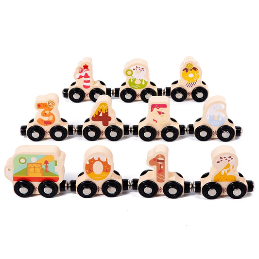 Montessori Wooden Magnetic Train Set - Numbers