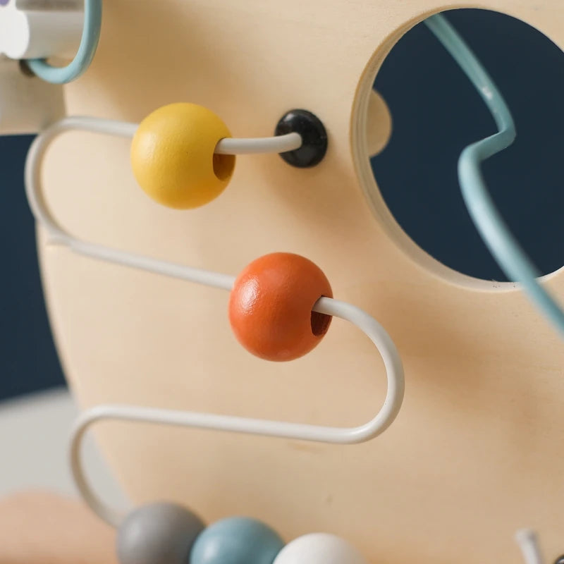 Montessori Baby'S Wooden Planet Rocket Maze Toy