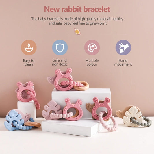Silicone & Wooden Baby Teethers