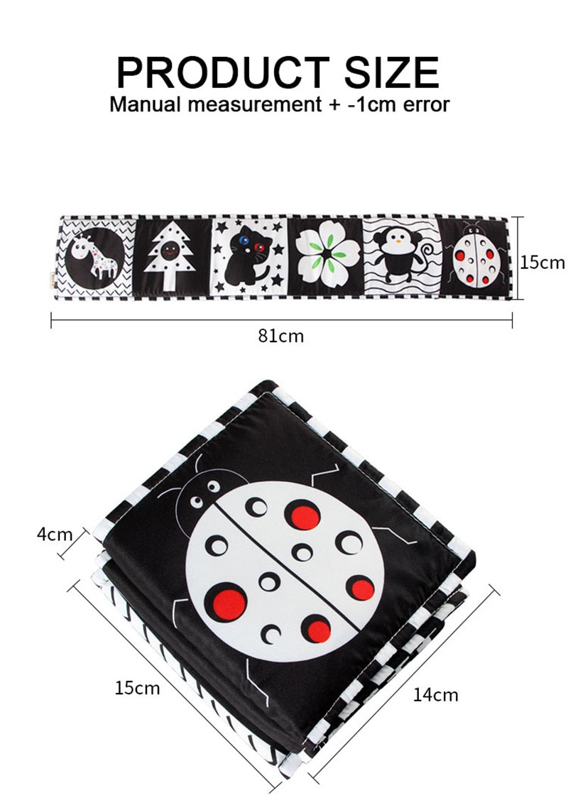 Montessori Baby Cloth Book Black and White