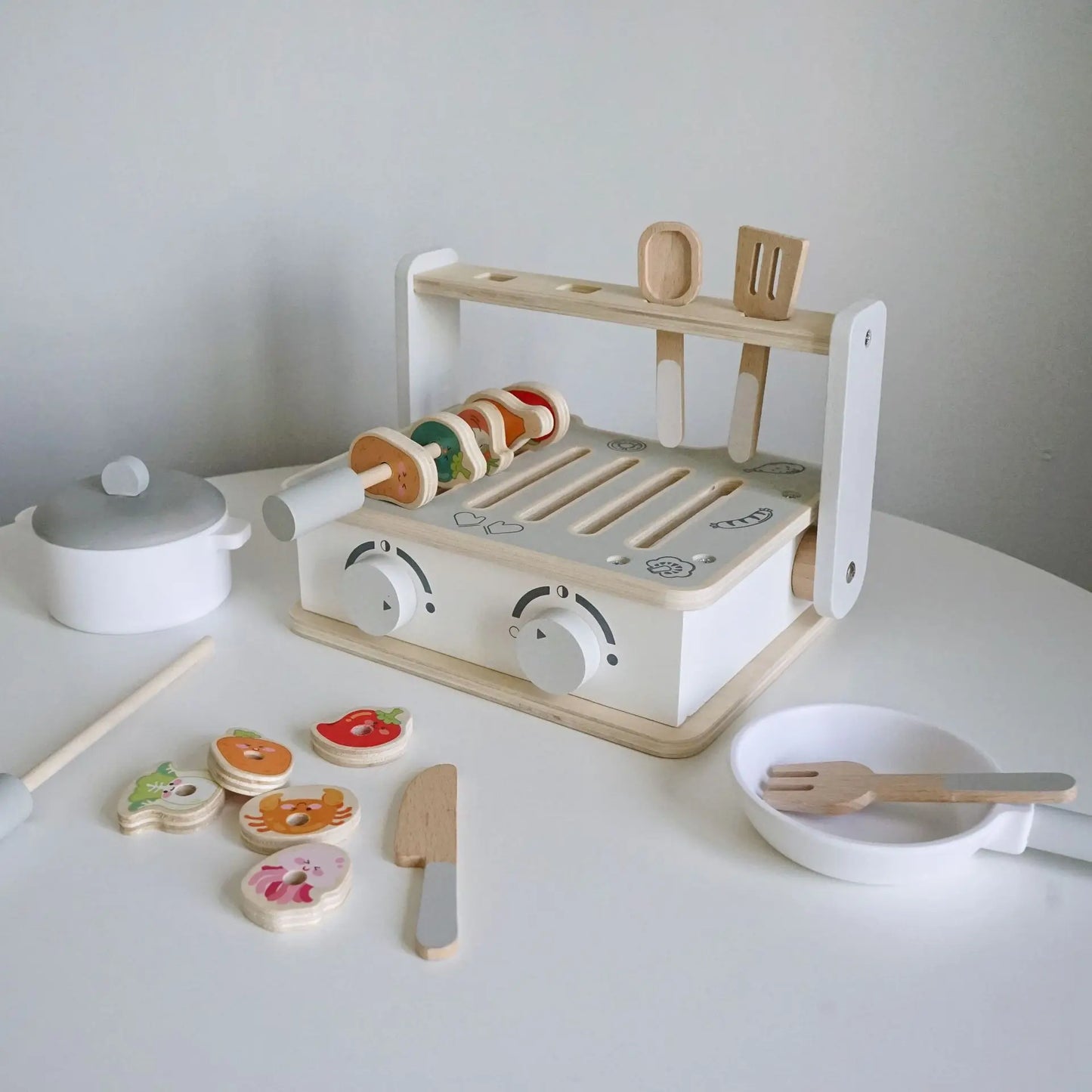 Wooden Toy BBQ Playset for Children