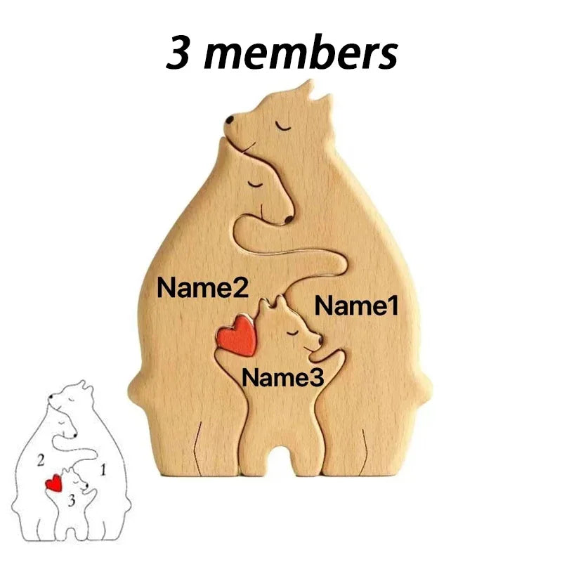 Personalized Wooden Rabbit Puzzle – Custom Family Name Keepsake Gift