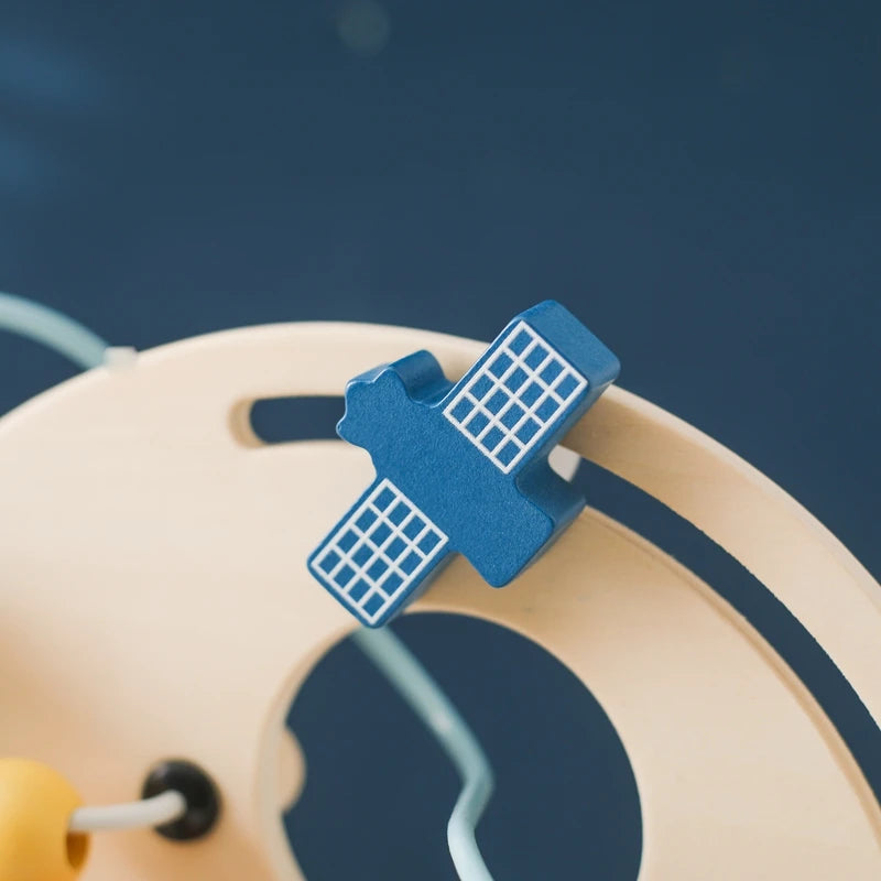 Montessori Baby'S Wooden Planet Rocket Maze Toy