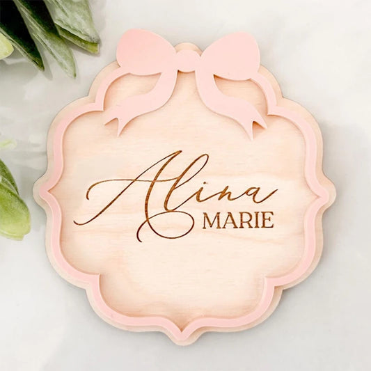 Personalized Baby Announcement Sign – Custom 3D Wood Name & Birth Stats