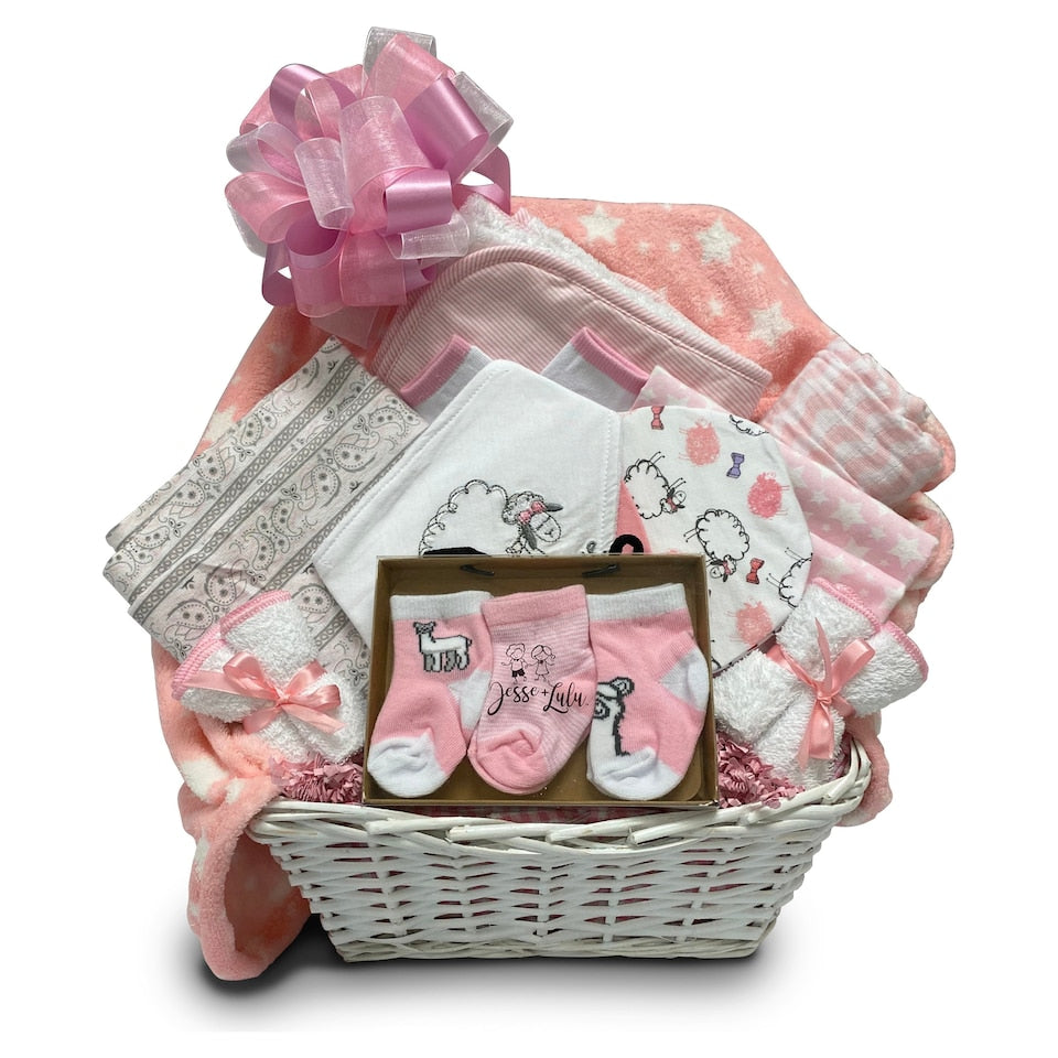 Boy & Girl Baby Shower Gift Pram Basket Wicker Hamper Newborn Christmas  Gifts