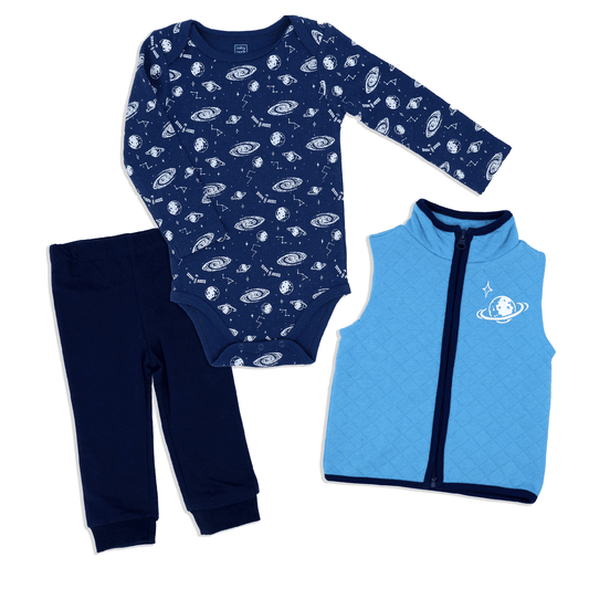 Baby Boy's Pants and Vest Set - Galaxy