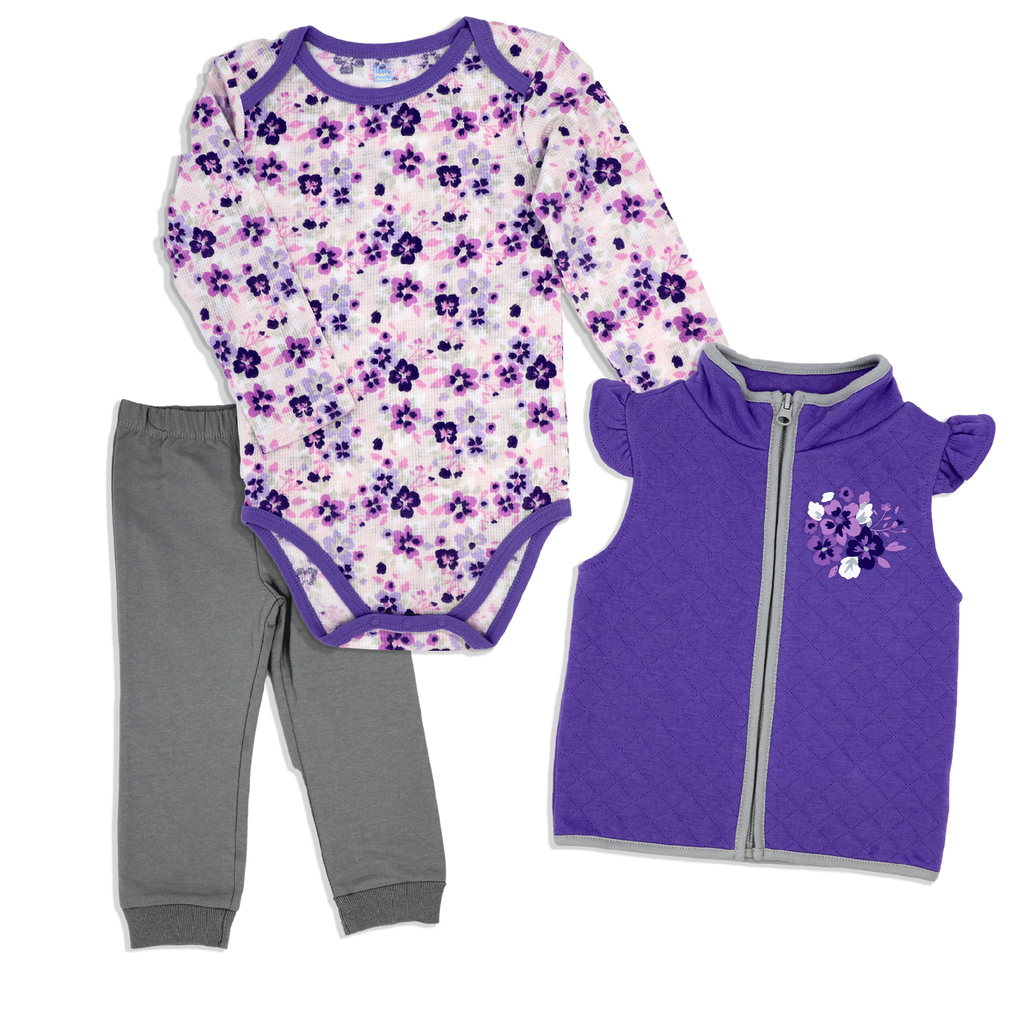 Baby Girl's Legging and Vest Set - Floral
