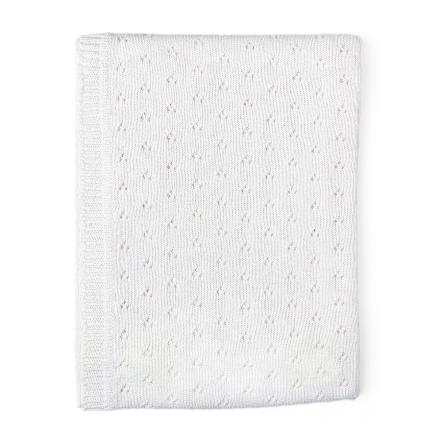 Baby's Pointelle Knit Blanket: White