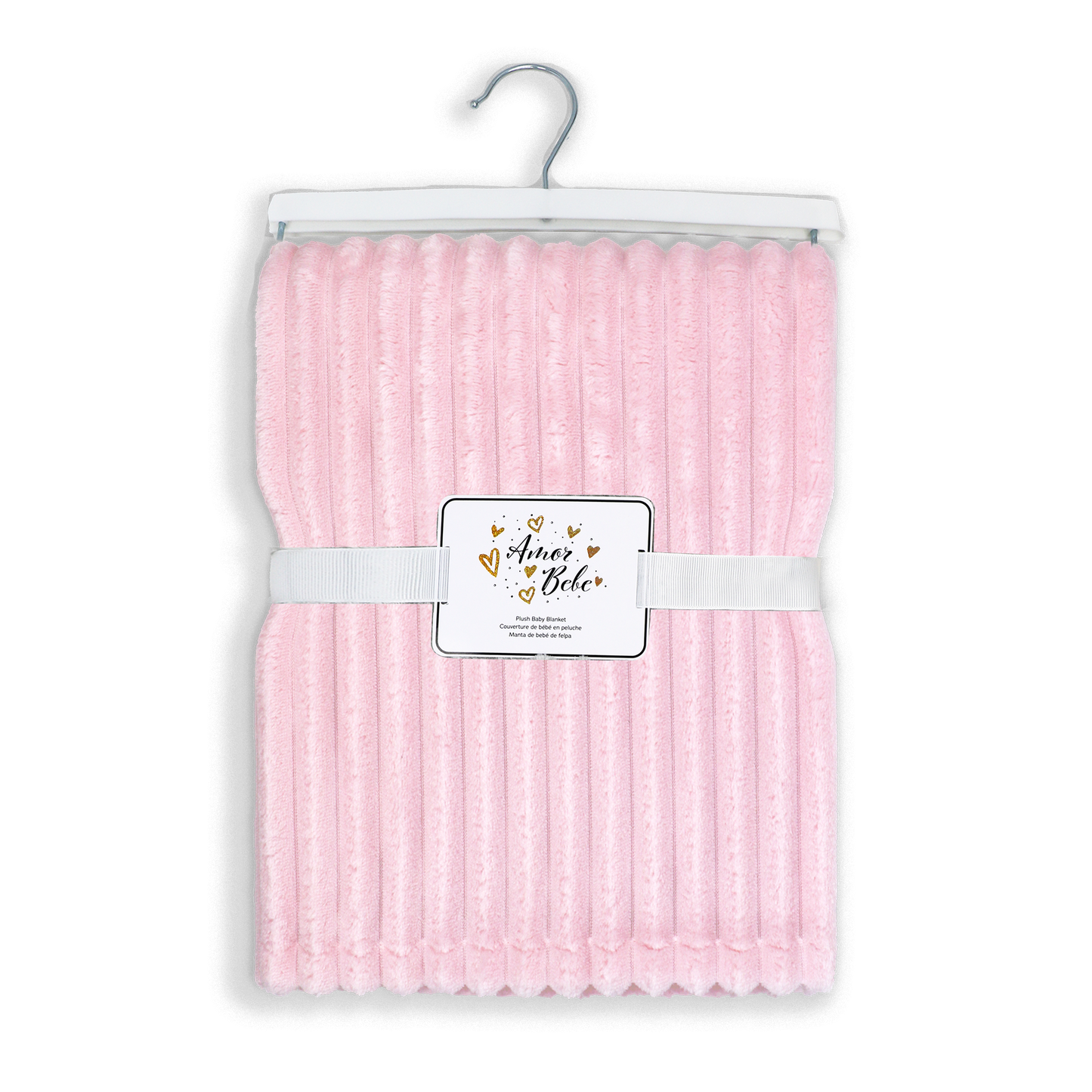 Stripe Plush Blanket - Pink