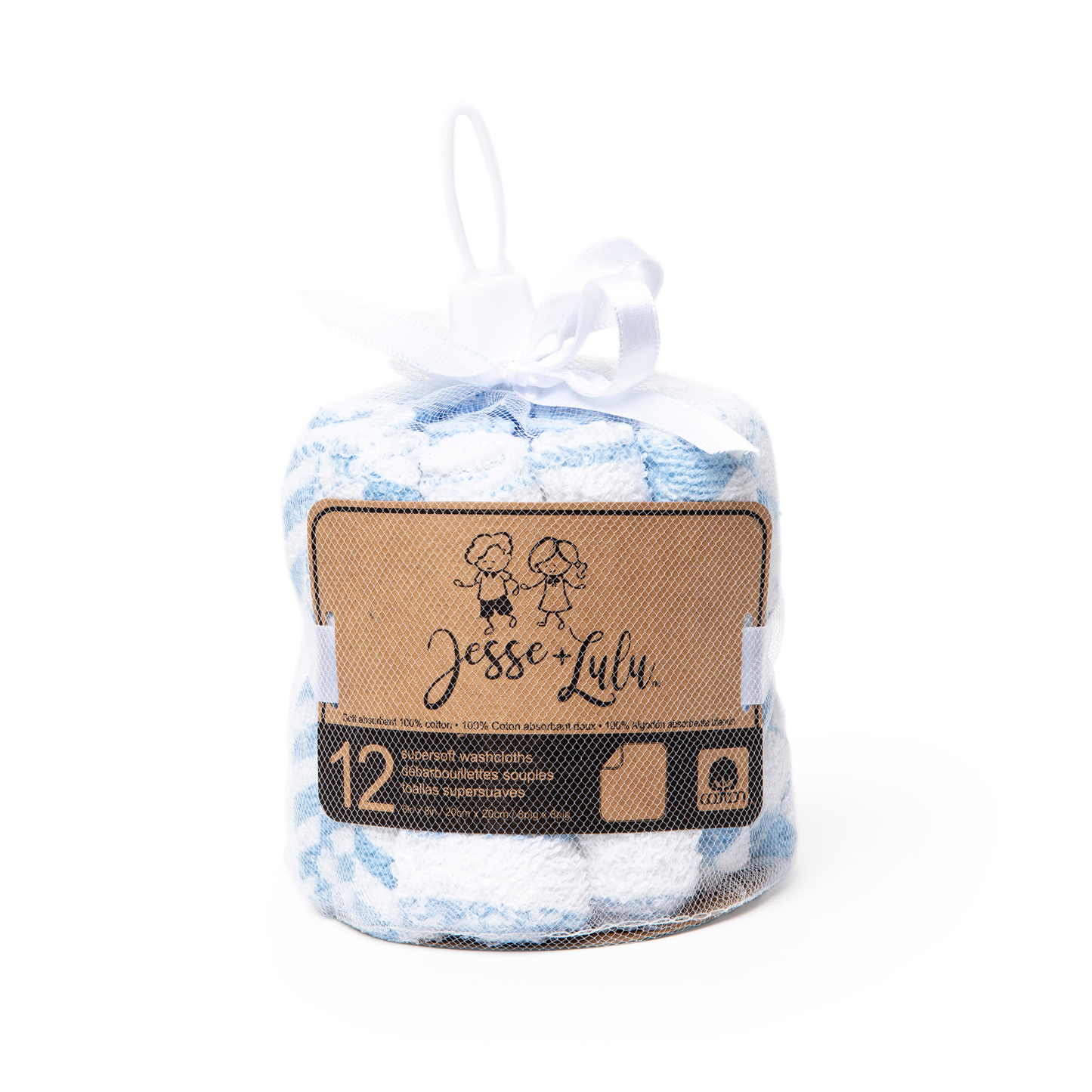 Baby Washcloths - Argyle Theme Blue