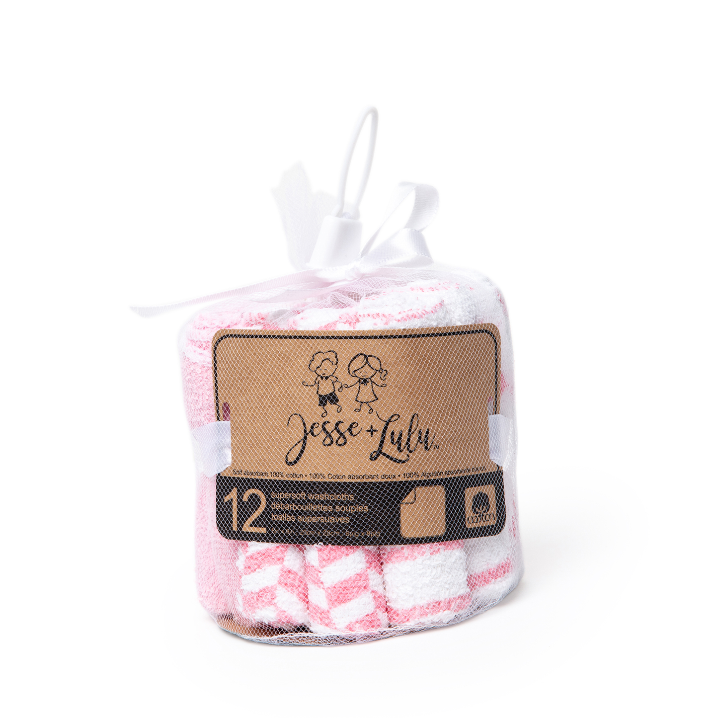 Baby Washcloths - Argyle Theme Pink