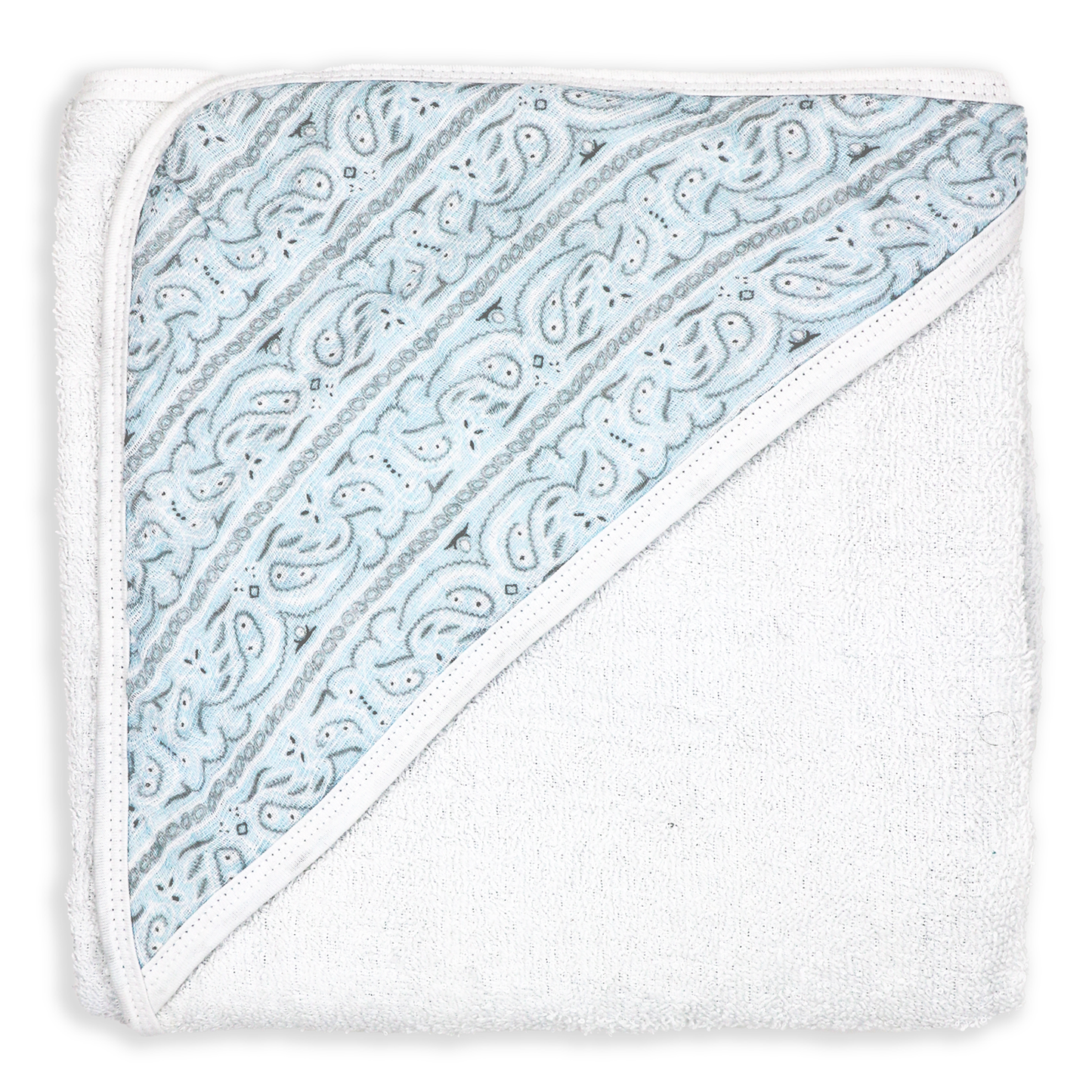 Baby's Hooded Towel - Blue Paisley