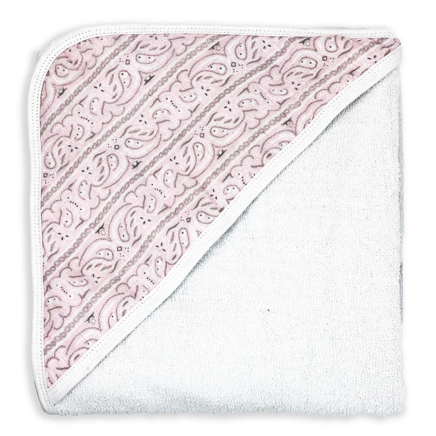 Baby's Hooded Towel - Pink Paisley