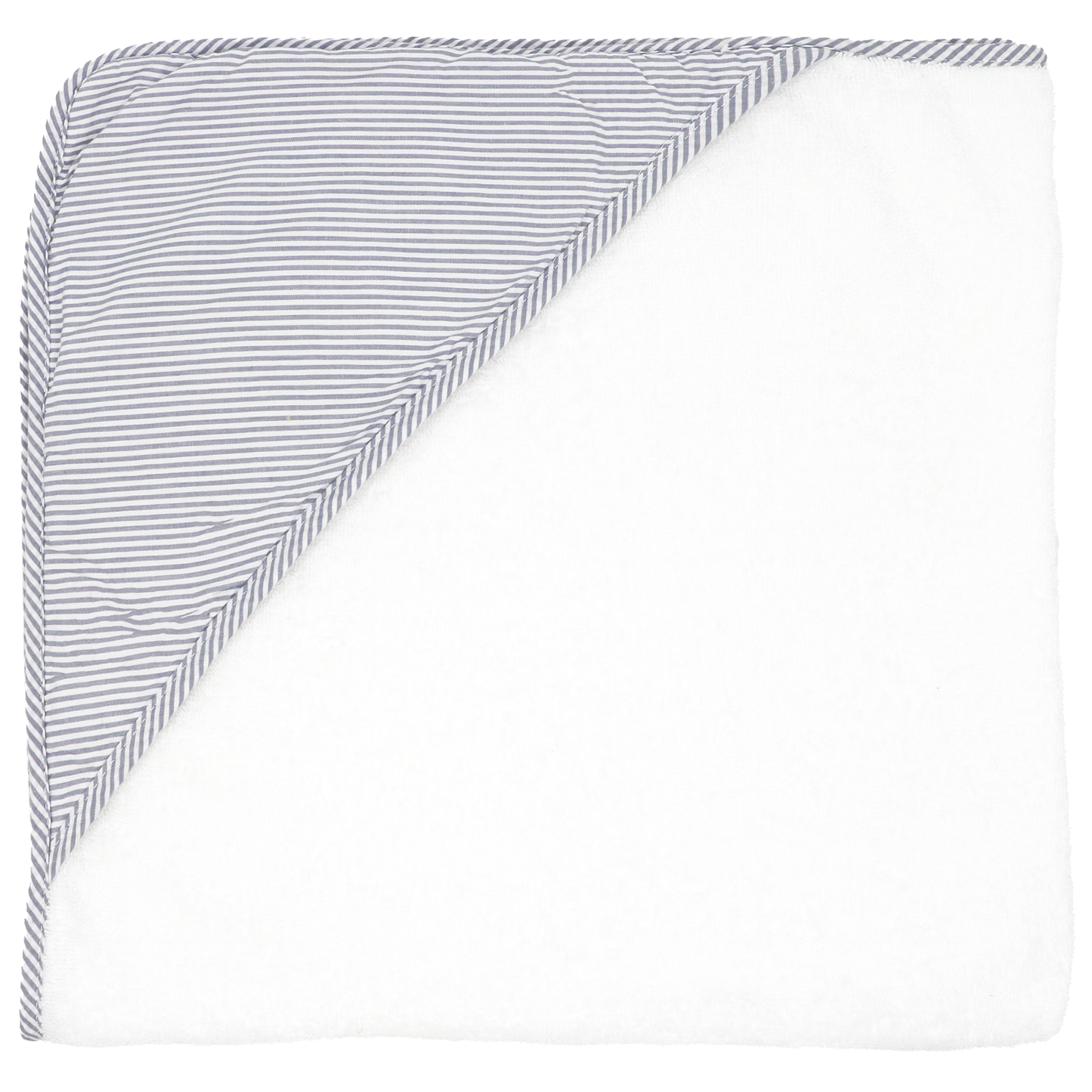 Baby's Hooded Towel - Grey Stripes