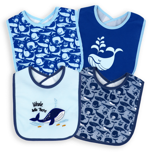 Whale Baby Bib Set - 4 pack