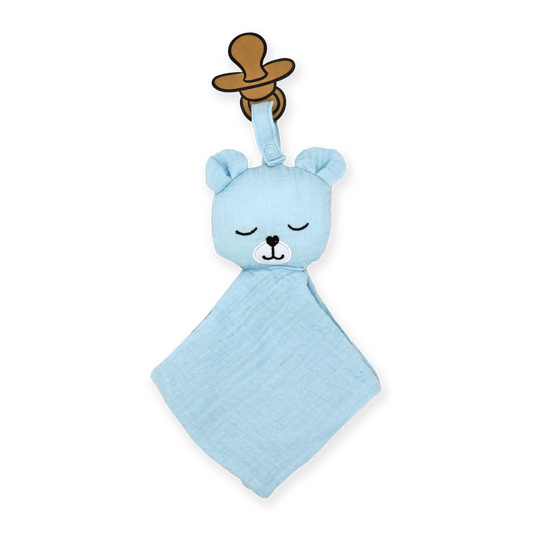 Muslin Pacifier Nunu - Blue Bear