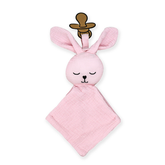 Muslin Pacifier Nunu - Pink Bunny