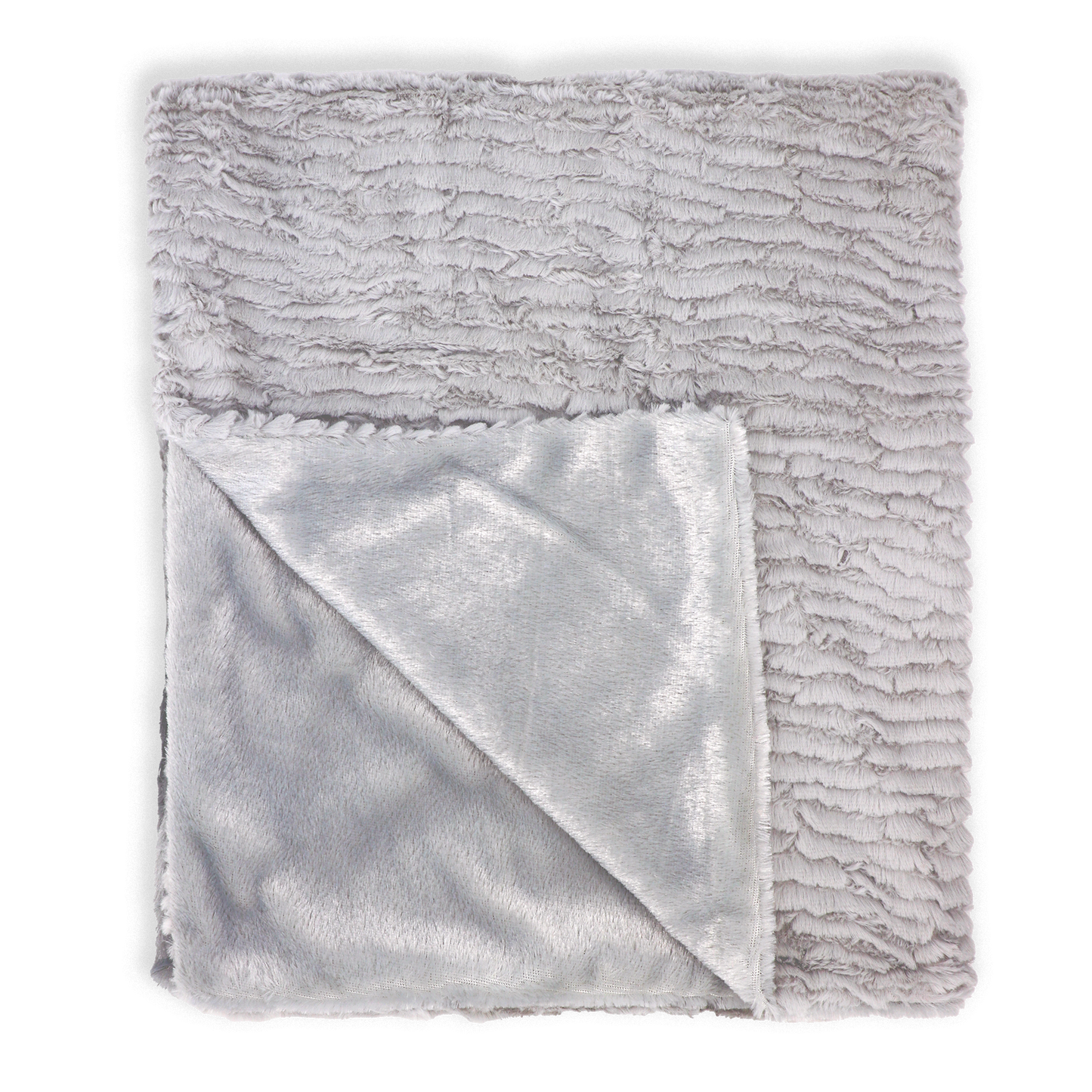 Ridged Plush Baby Blanket - Grey