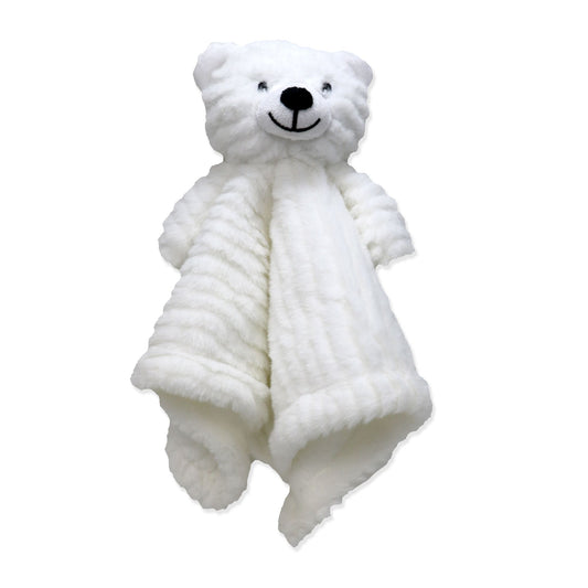 Ridged Plush NuNu Security Blanket - White Bear